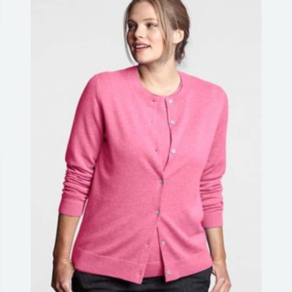 Lands' End Women's Pink Cardigan Sweater Sz 16W-18W - Picture 1 of 6